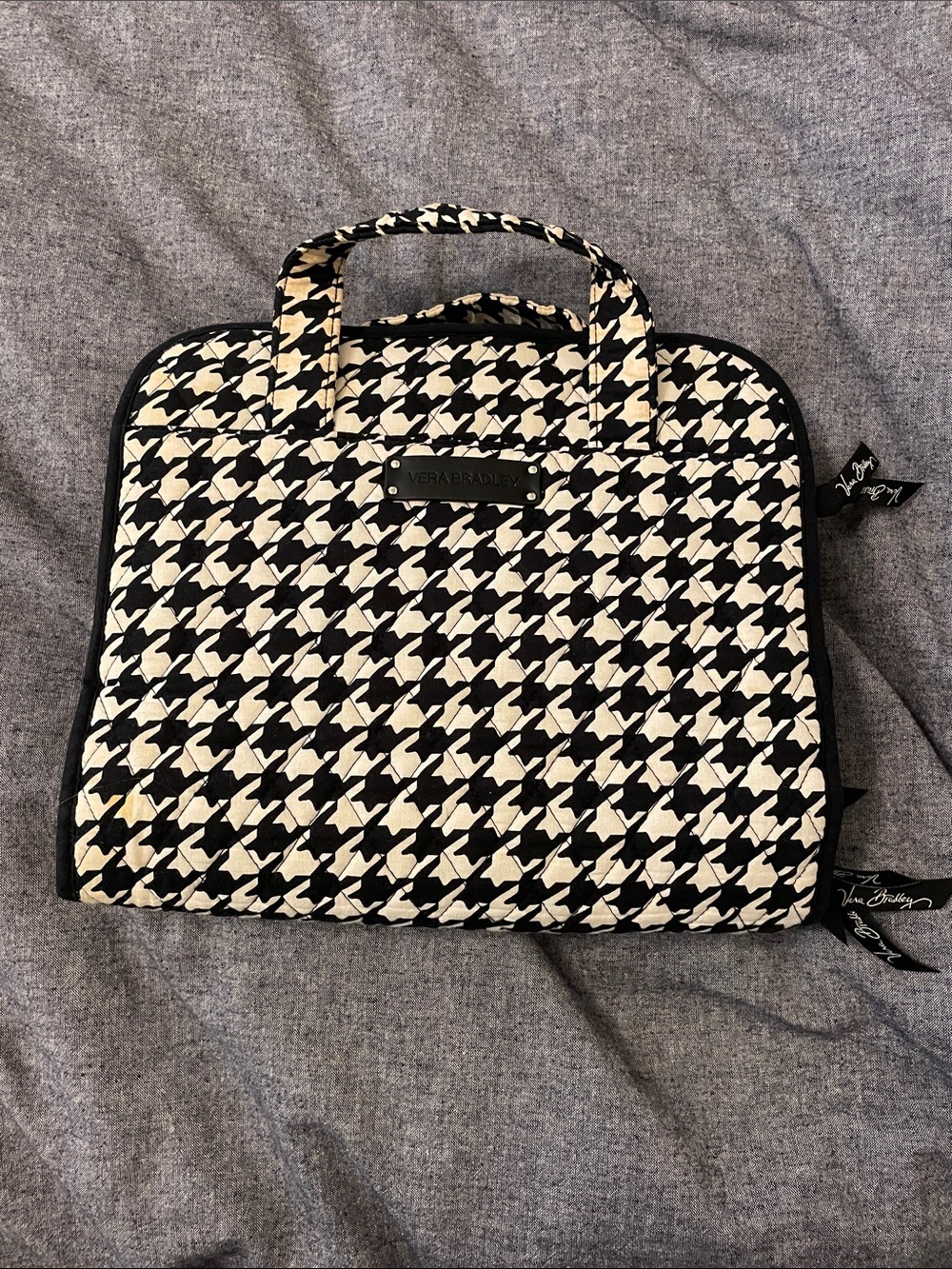 VERA BRADLEY Hanging Organizer Travel Toiletry Bag Black + White | GUC